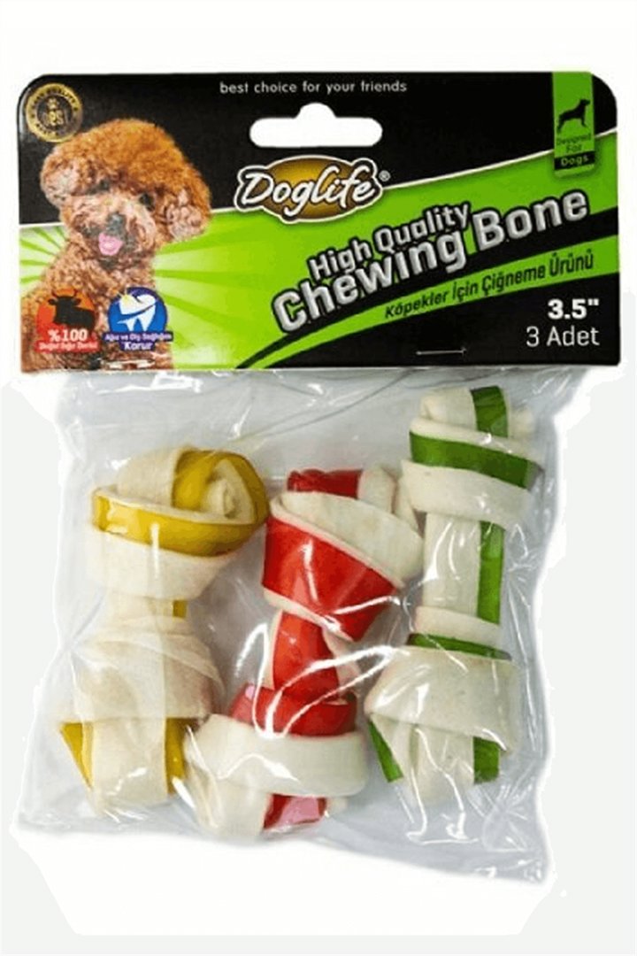 Doglife Düğümlü Kemik Renkli 3*20 G