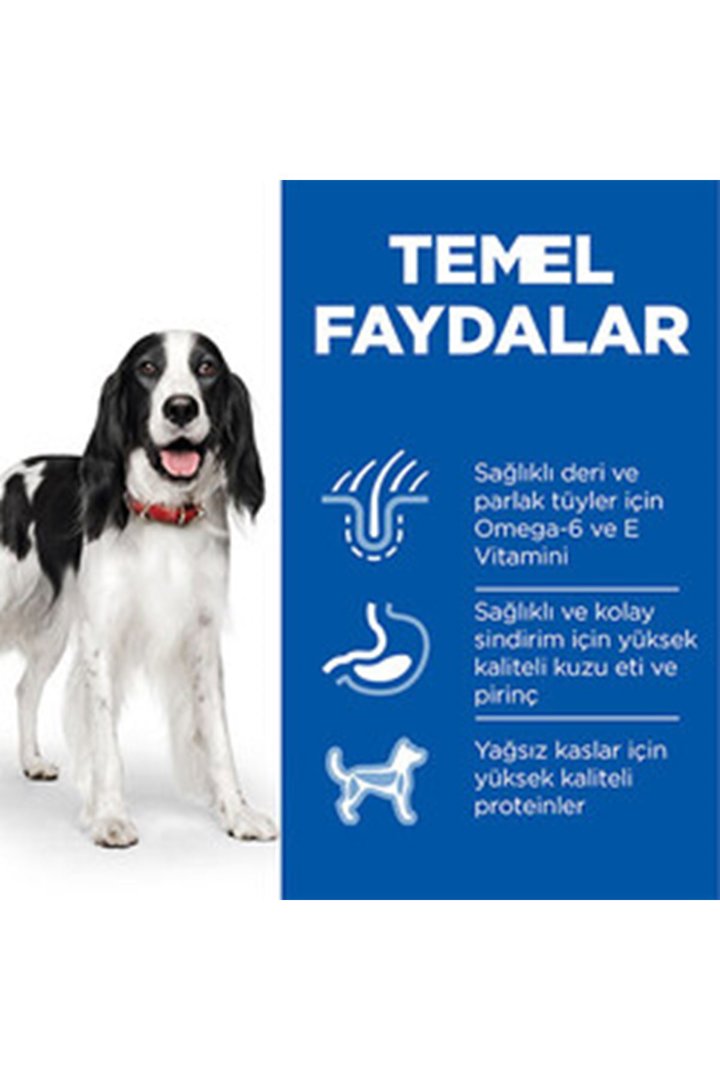 Hill's Köpek Maması Orta Irk Kuzu, Pirinçli 2.5 Kg görsel 5