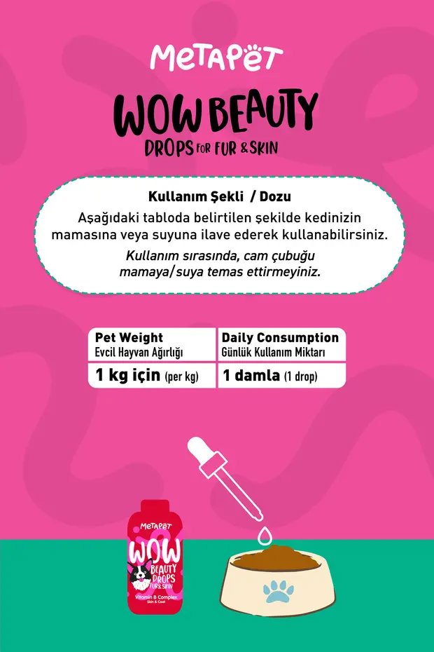 Metapet Köpek İçin Tüy ve Cilt Bakım Vitamin 50Ml görsel 4