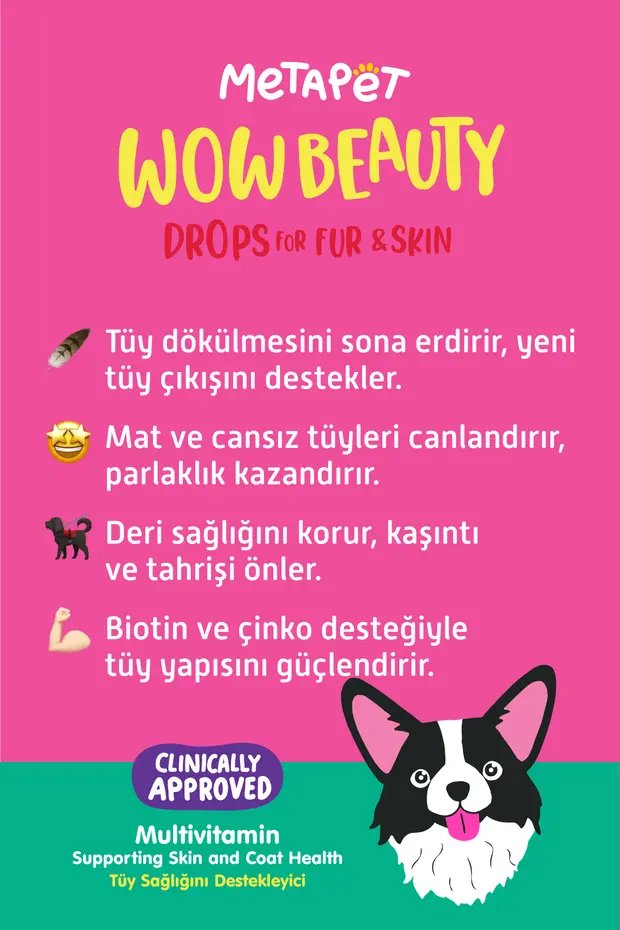 Metapet Köpek İçin Tüy ve Cilt Bakım Vitamin 50Ml görsel 6