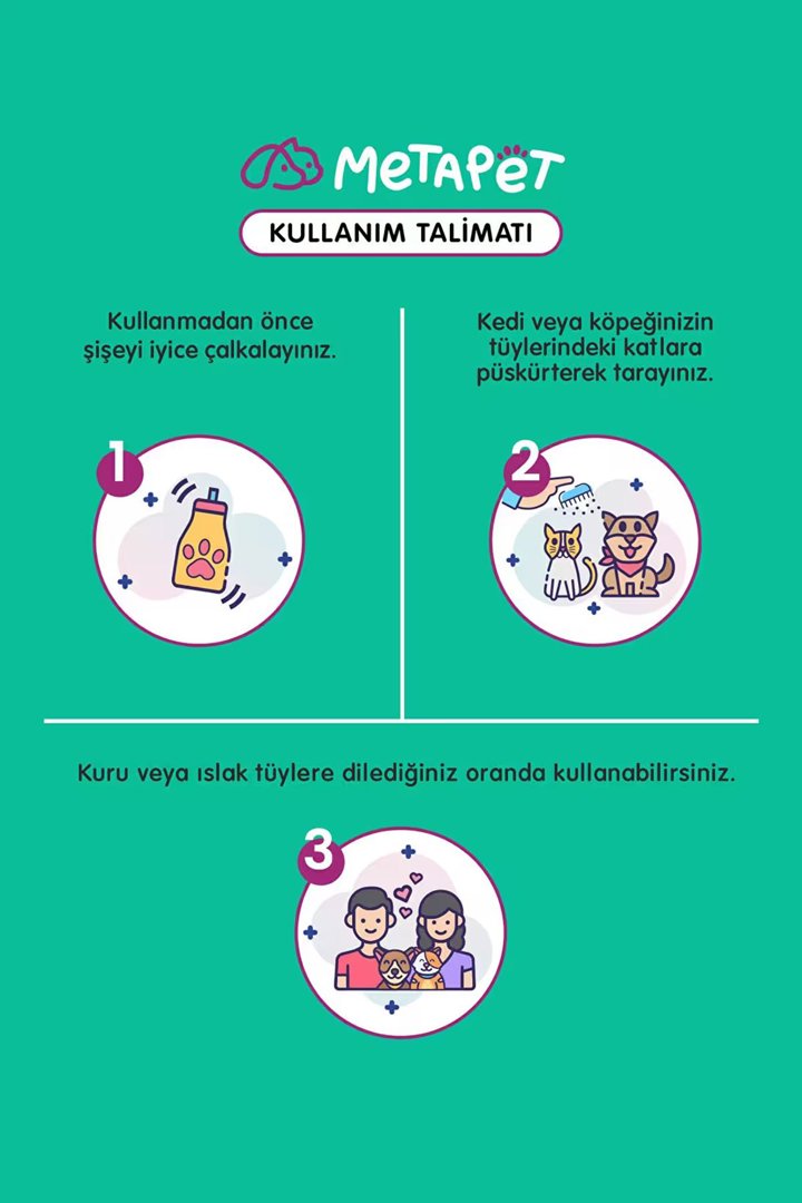 Metapet Kıtık Açıcı Kolay Tarama Spreyi 150 Ml görsel 3