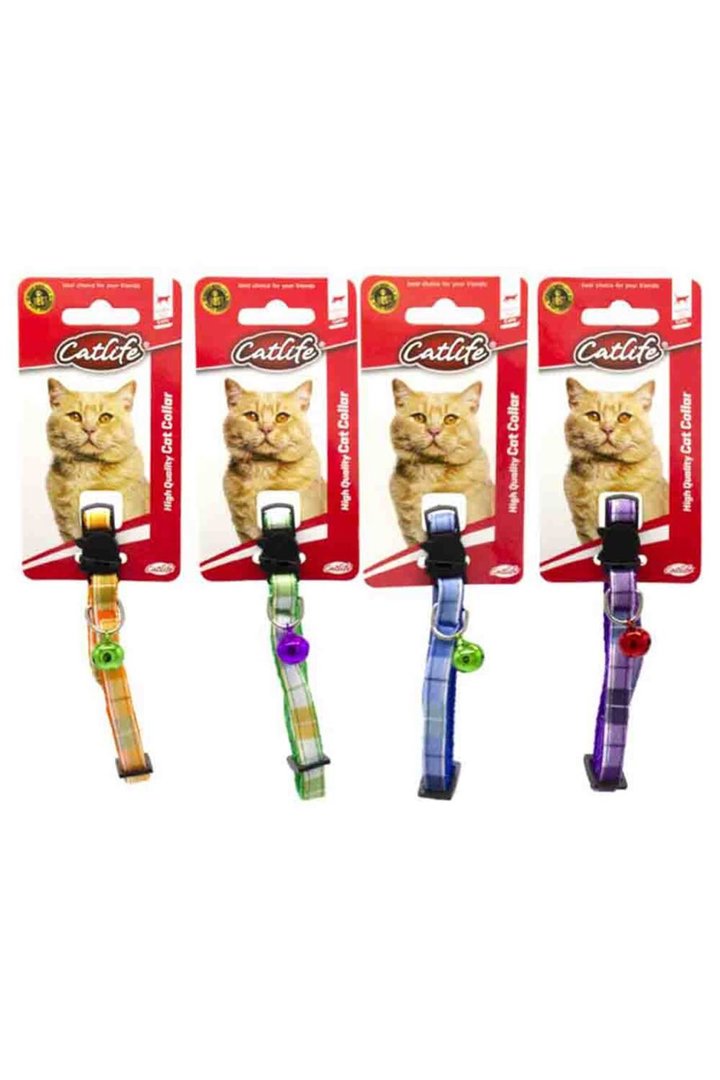Catlife Kedi Boyun Tasma Zilli Karışık Renk Desen görsel 2