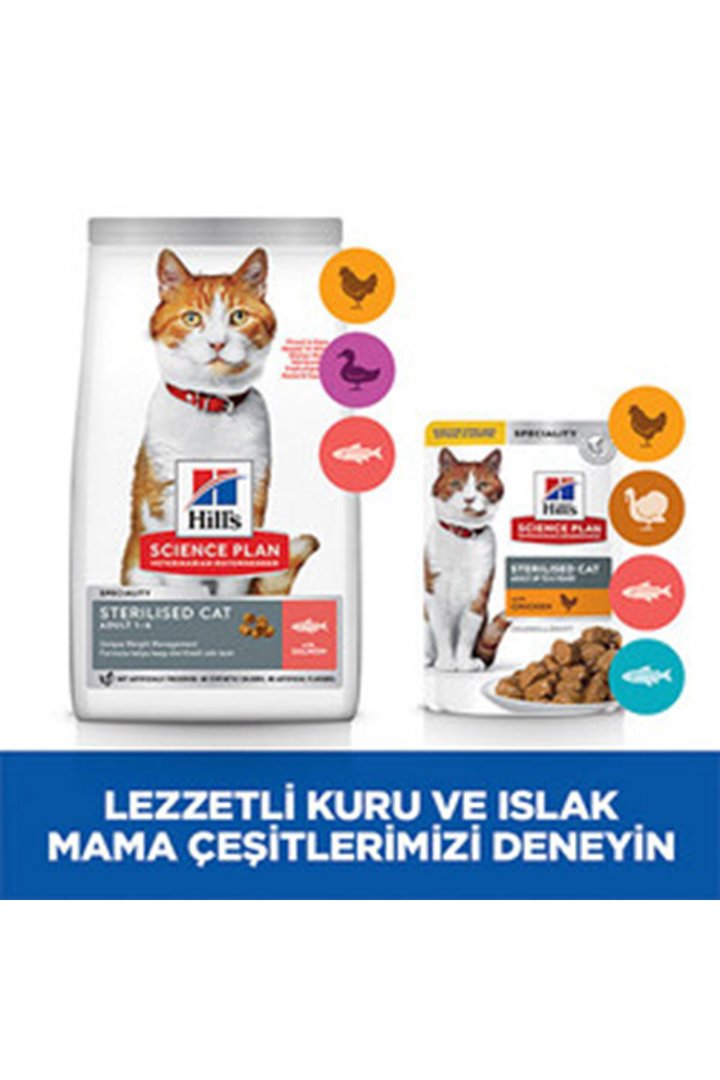 Hill's Kısır Kedi Maması Somon Avantajlı Paket 3Kg görsel 7