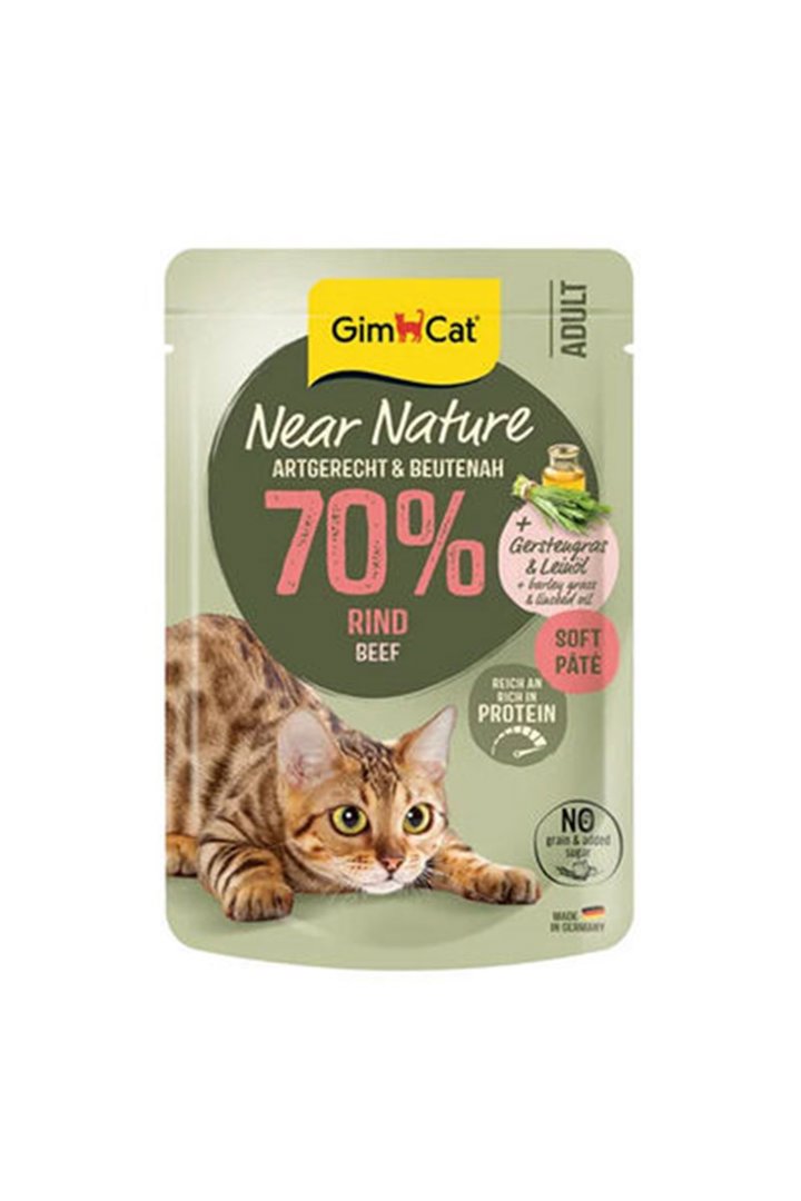 GimCat Kedi Yaş Maması Near Nature Sığır Etli 85 G